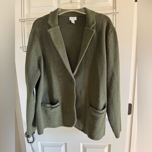 J. Crew Factory Olive Green Women's Sweater Blazer